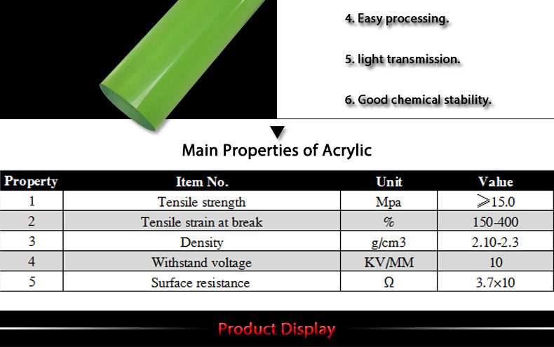 acrylic rod colored