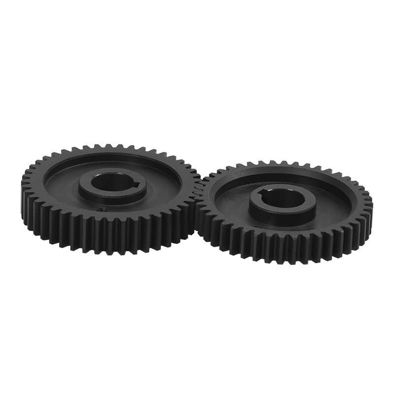 Black plastic nylon tooth gear design drawings customized CNC machined high precision PA6 double spur gear